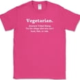 thumbnail image 1 of Vegetarian Ancient Tribal Slang T-Shirt Funny Meat Bacon BBQ Grilling Tee - Pink, S, 1 of 1