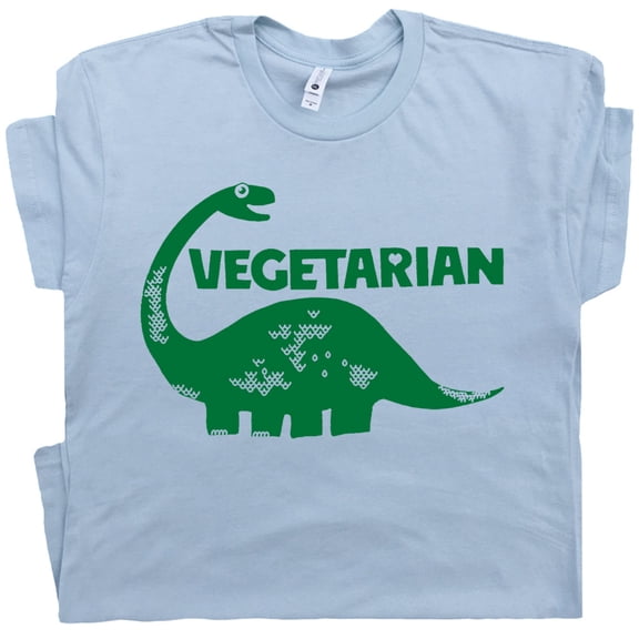 Vegetarian Dinosaur Shirt for Women Men Funny Cute Brontosaurus T Shirt Cool Vintage Graphic Tee Retro Vegan Humor