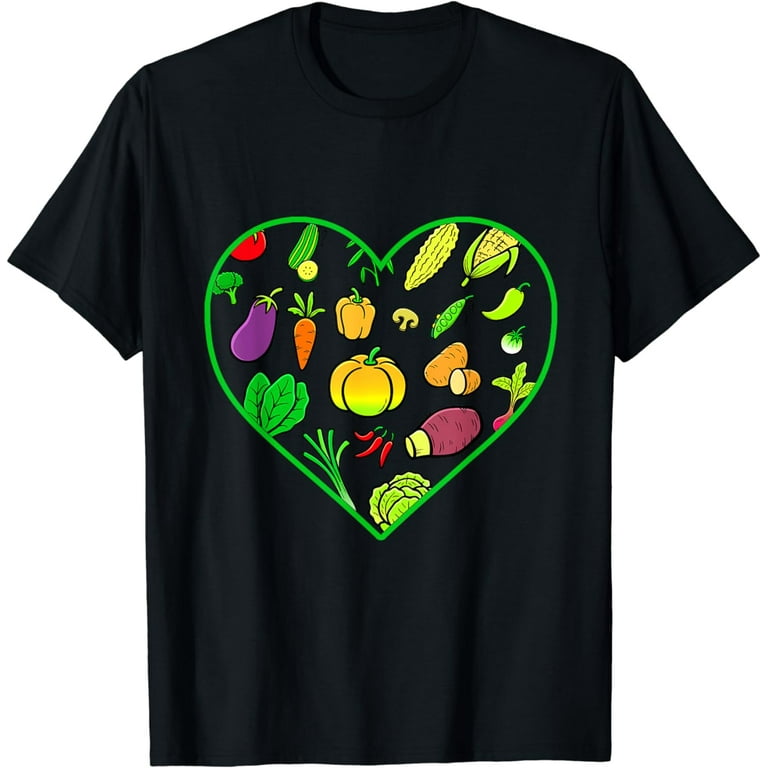 I Love Vegetables Heart Of Veggies Fun T-Shirt Vegan I Love Vegetables Heart Of Veggies Fun T-Shirt Vegan