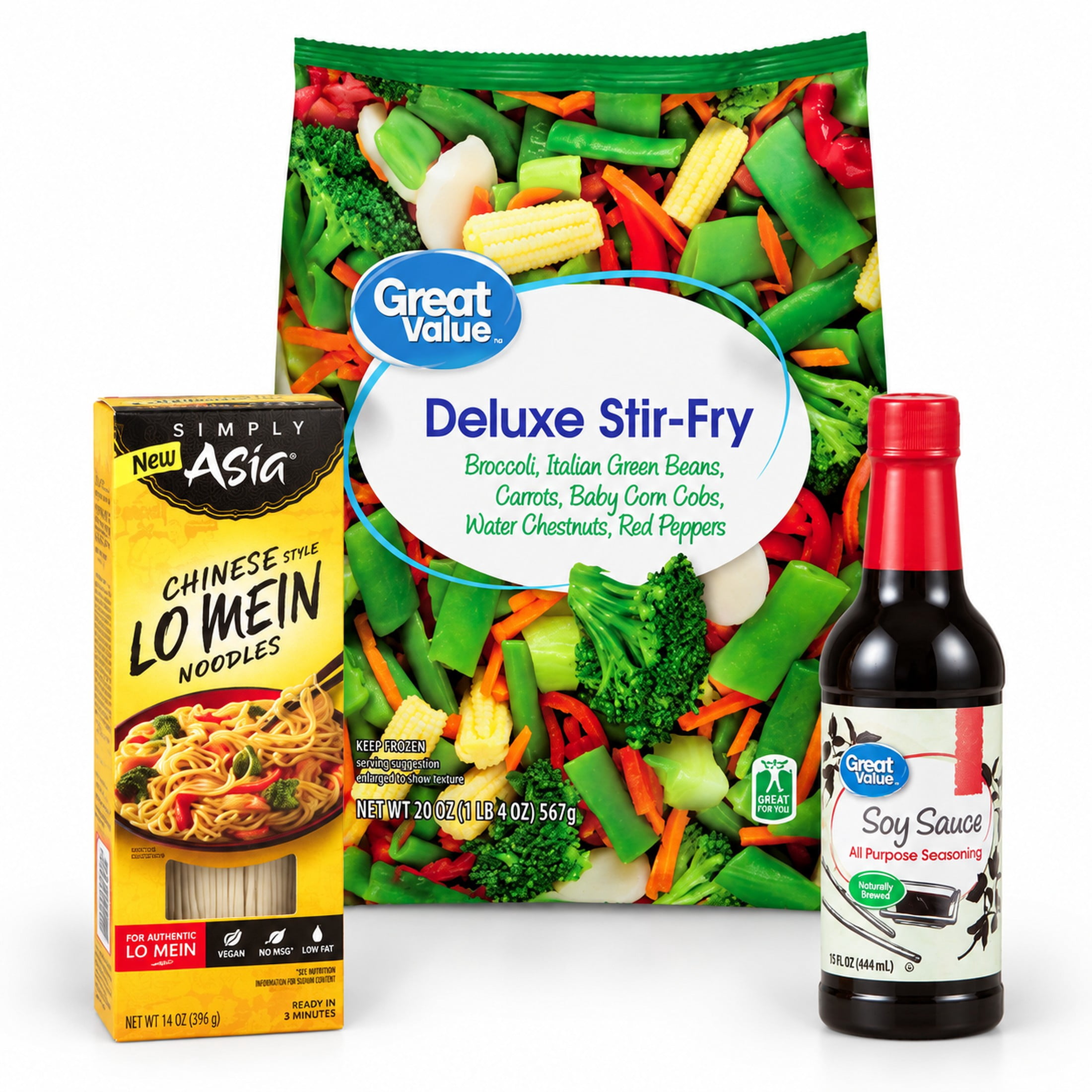 Vegetarian Lo Mein Stir-Fry Meal Bundle with Noodles, Mixed Vegetables ...