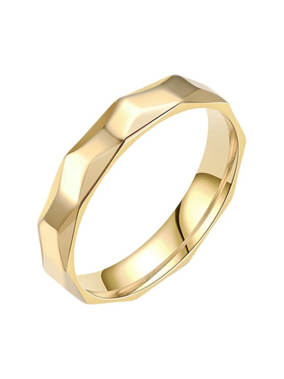 Vegetarian Ring Steel Korean Flower Design Fashion Ring for Hand Jewelry in Gold Silver Black Accessory for Rings 6 13, 5.7 cm, Gold