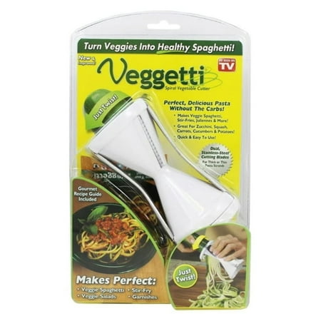 Veggetti Spiralizer, Spiral Vegetable Cutter, Vegetable Noodle Maker, as Seen On TV, White Plastic