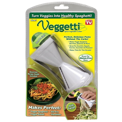 Veggetti Spiralizer, Spiral Vegetable Cutter, Vegetable Noodle Maker, as Seen On TV, White Plastic
