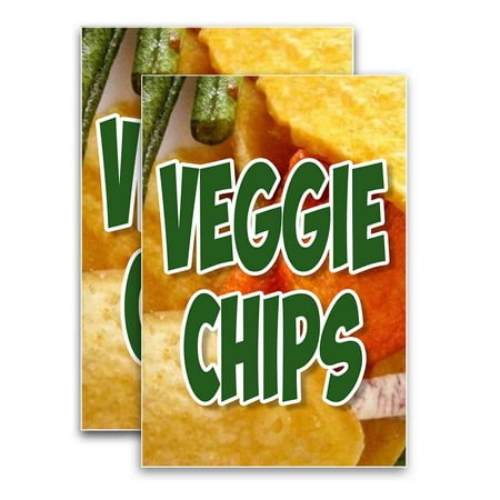 Veggie Chips (24" X 36") Vinyl Decal Only (Pack of 2) |Sign|Sticker|Poster
