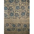 thumbnail image 1 of Veggie Dye Block Print Curtain Drape Panel Cotton 46" x 84" Blue, 1 of 2