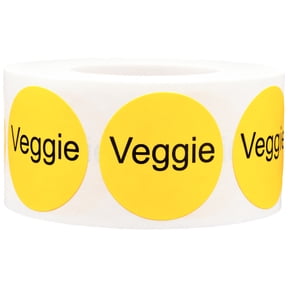 Veggie Grocery Store Food Yellow Labels | 1" Round - 500 Pack