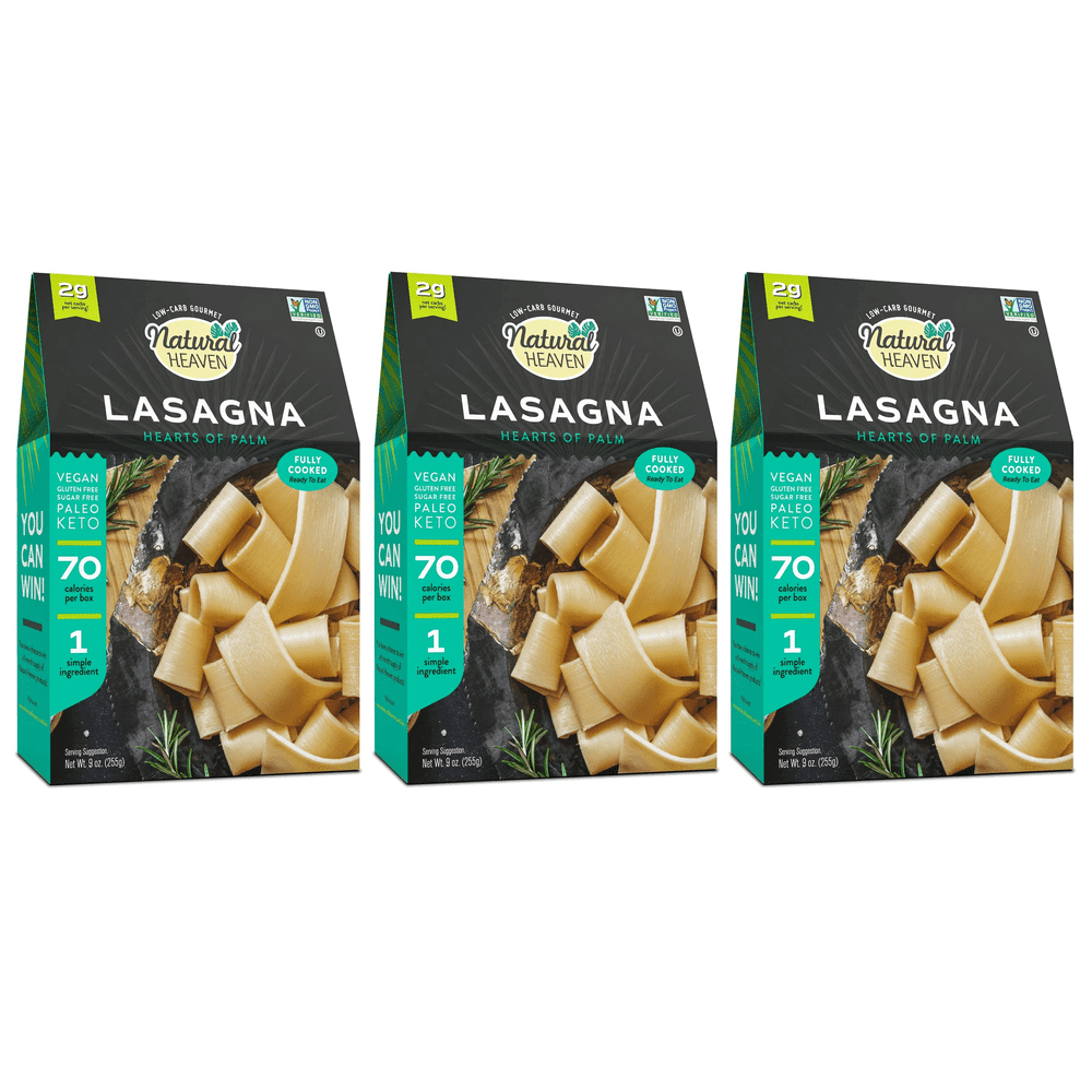 Veggie Pasta Hearts of Palm Noodles by Natural Heaven Lasagna Size 3