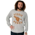 thumbnail image 1 of Veggie Power Cute Vegetarian Fighter Plus Size Long Sleeve Graphic Tee Shirt Brisco Brands 2X, 1 of 5
