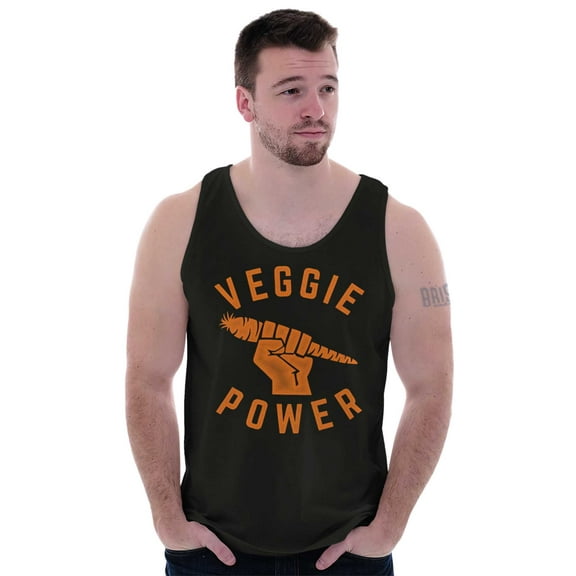 Veggie Power Cute Vegetarian Fighter Tank Top T Shirts Men Women Brisco Brands S