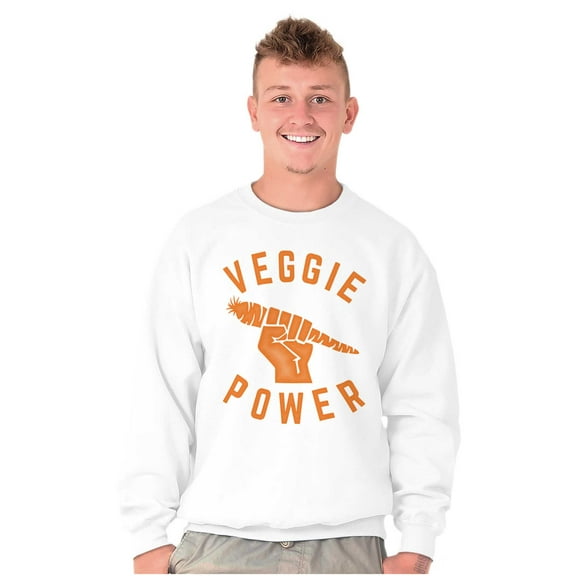 Veggie Power Cute Vegetarian Fighter Unisex Plus Fleece Graphic Sweatshirt Brisco Brands 2X