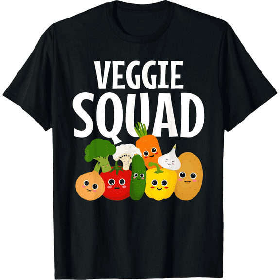 Veggie Squad Shirt | Retro Vegetable Shirt Vegan Vegetarian Graphic Men Women T-Shirt