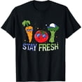 thumbnail image 1 of Veggie Squad Vegetables Stay Fresh with Funny Faces T-Shirt, 1 of 3