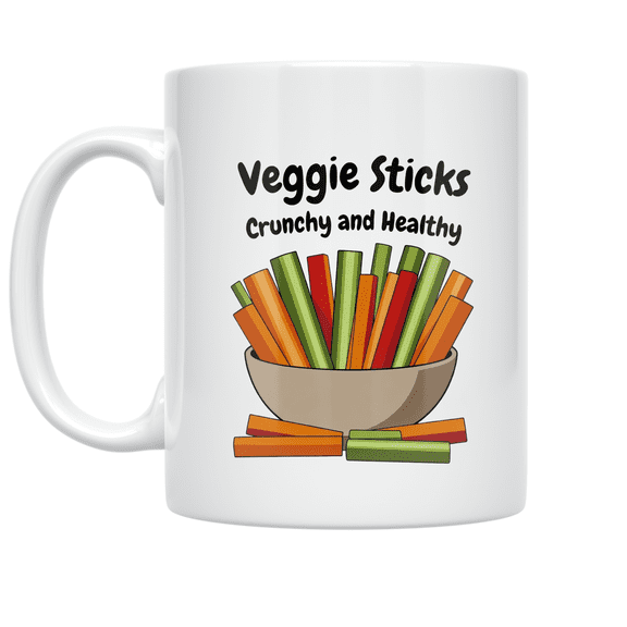 Veggie Sticks Crunchy and Healthy - Veggie Snack Enthusiast - 11 oz Ceramic Coffee Mug