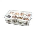 thumbnail image 1 of Veggie Tray Divided Serving Tray with Lid, Salad Bar Container for Fridge, Portable Snack Box Container,Food Storage Organizer with 8 Strainers for Fruit,Vegetable, 1 of 6