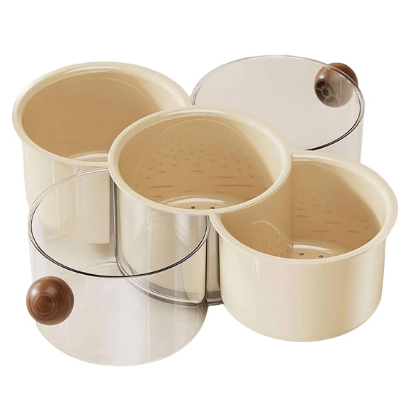 Veggie Tray Rotating 360° Double-Layer Storage Box with Drainage, Divided Serving Tray for Fruit Vegetables Snacks, 12.24 Inches