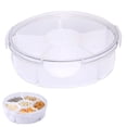 thumbnail image 1 of Veggie Tray With Lid For Fridge Divided Serving Tray With 6 And 4 Compartments For Serving Platter For Reusable Dinner Platter,storage rack, 1 of 7