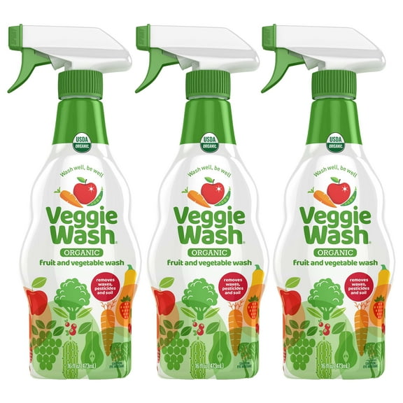 Veggie Wash Organic Fruit & Vegetable Wash, 16-Fluid Ounce, Pack of 3
