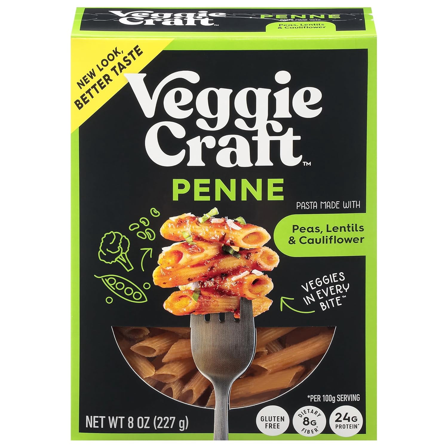 Veggiecraft Farms Penne Pasta - Low Carb, Protein Lentil Pasta w