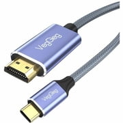 Veggieg V-Z625 6.6 ft. 4K USB-C to HDMI Cable for iPhone 15 Series, MacBook, iMac, iPad Pro, Galaxy, Surface, Dell & HP