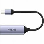 VegGieg - V-K308 - USB C to Ethernet Adapter - USB C to Gigabit Ethernet Adapter - Aluminum Portable USB C RJ45 Internet Adapter (V-K308)