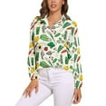 thumbnail image 1 of Veggies Long Sleeve Blouse Woman Streetwear Casual Shirts Summer Oversize Woman Streetwear Clothing Birthday Present, 1 of 7