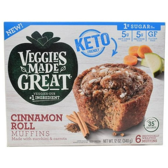 Veggies Made Great Keto Cinnamon Roll Muffin, 12 Ounce -- 8 per case