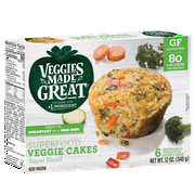 Veggies Made Great Superfood Veggie Cakes, 12 oz, 6 Count Box (Frozen)