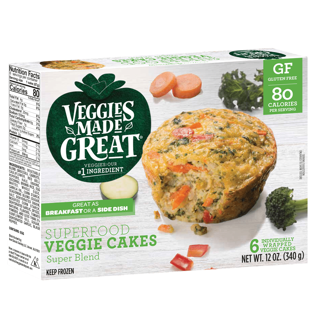 Veggies Made Great Superfood Veggie Cakes, 12 oz, 6ct Box (Frozen