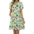 thumbnail image 1 of Veggies Short Sleeve Dress Women Summer Evening Dresses Ladies Sundress, 1 of 7