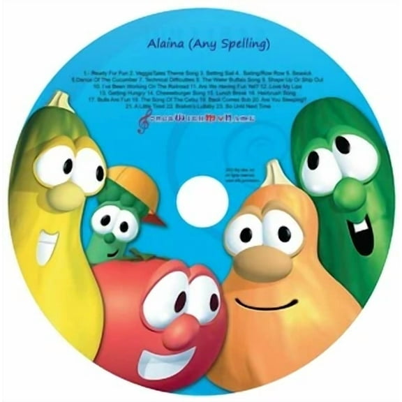 Veggietales Personalized Alaina (Any Spelling) Silly Songs Cd New Veggie Tales