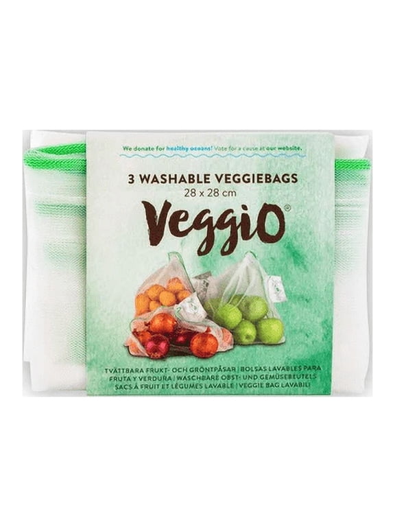 Veggio 3-Pack Drawstring Polyester Reusable Storage Bags, 3-Piece