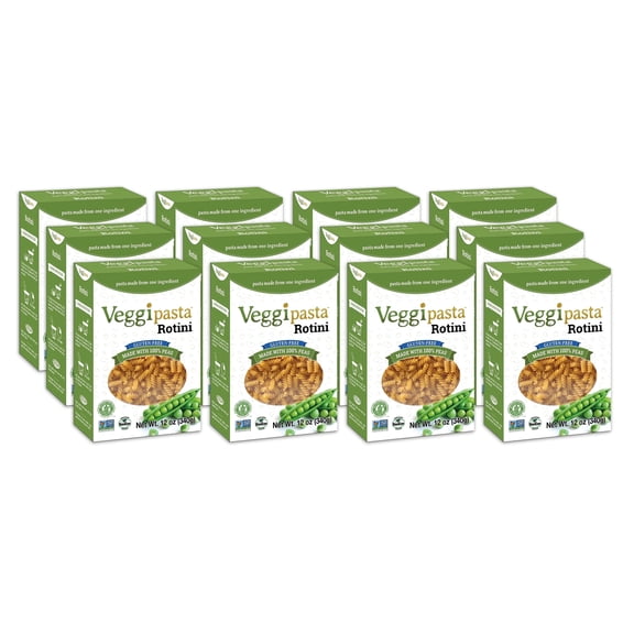 Veggipasta Rotini, 12 oz (Pack of 12) - Pea Pasta - Gluten Free Pasta - Plant Based and Non GMO