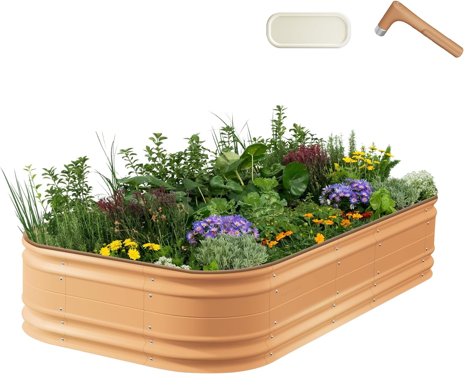 Terra Cotta 17" Tall Modular Metal Raised Garden Bed Kit