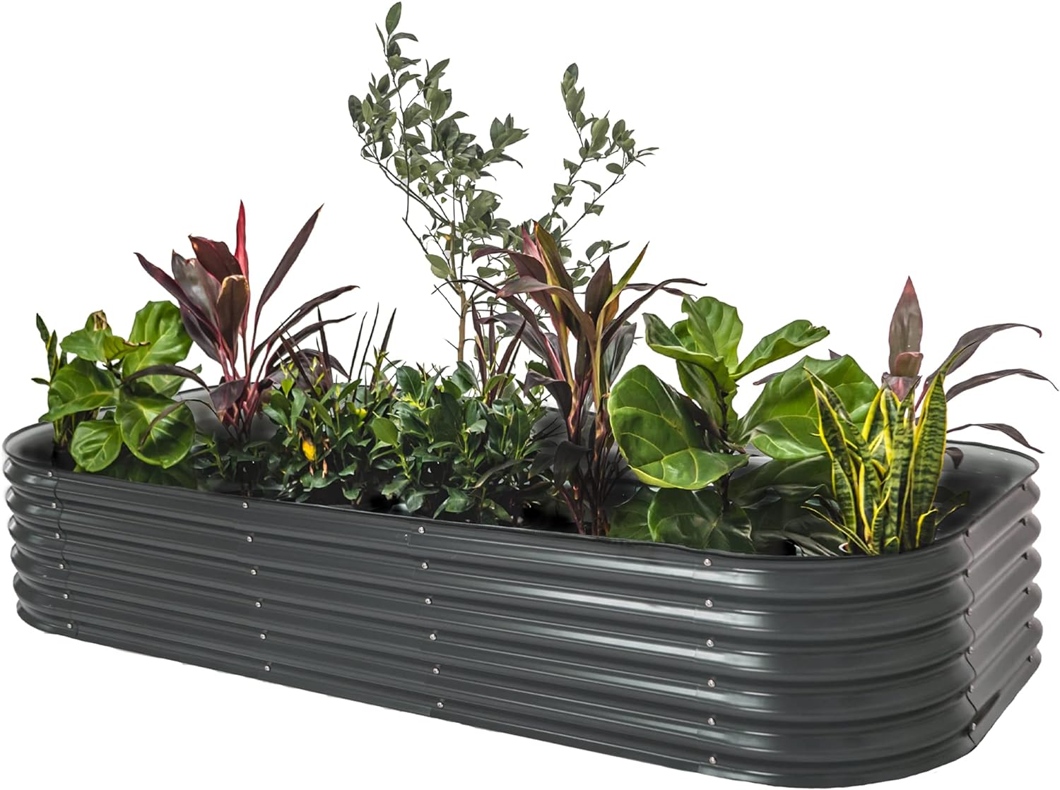 Stratco Raised Corrugated Steel Outdoor Decor Modular Plant Garden Bed