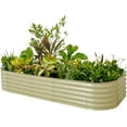 thumbnail image 1 of Vego Garden 17" Tall 10 in 1 Raised Gardening Bed Modular Metal Outdoor Planter Pearl White, 1 of 12