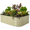 thumbnail image 1 of Vego Garden 17" Tall 5ftX3.5ft Raised Gardening Bed 6 in 1 Metal Outdoor Planter Box Pearl White, 1 of 12