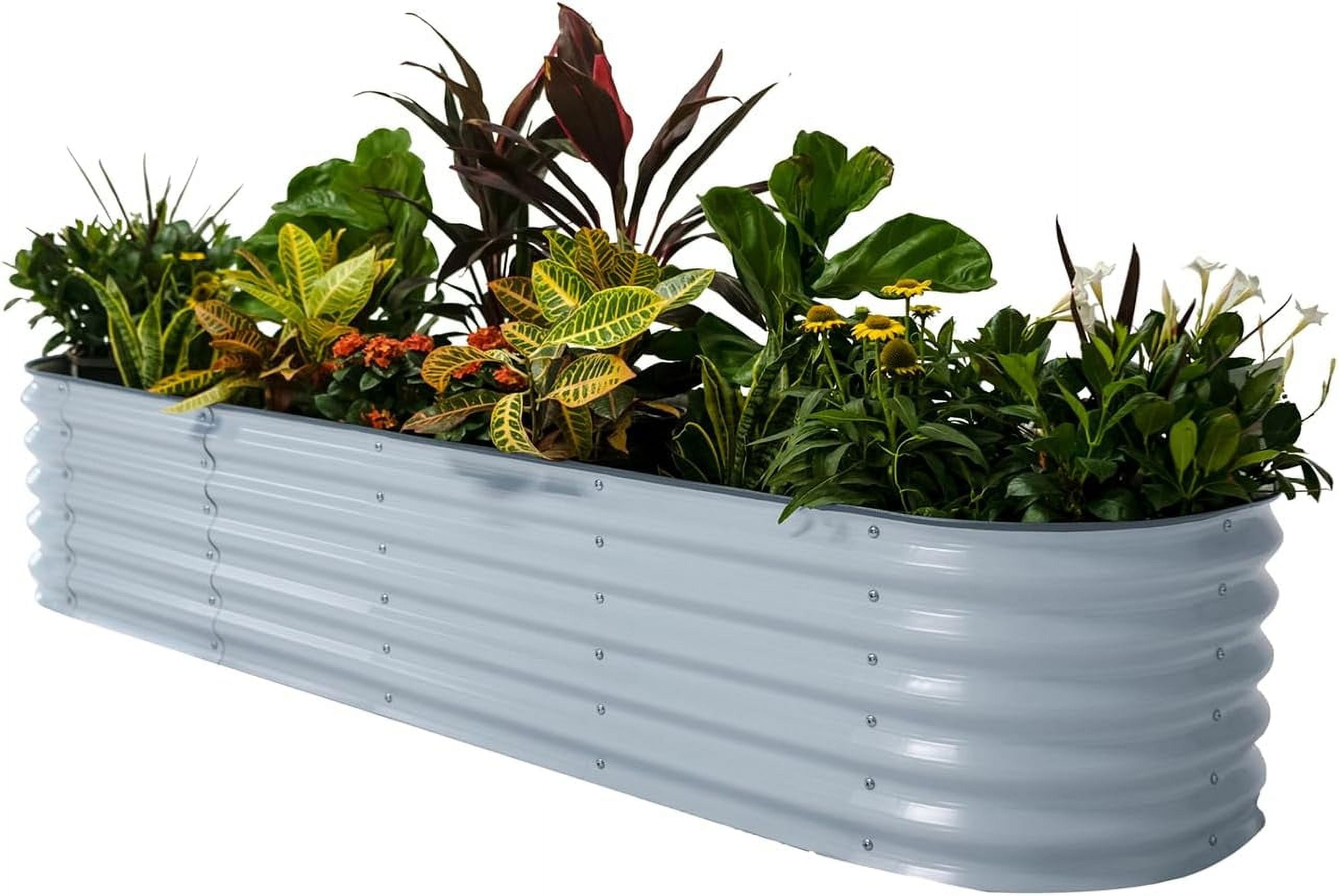 Sky Blue Modular Metal Outdoor Raised Garden Bed 42"x78"x17"
