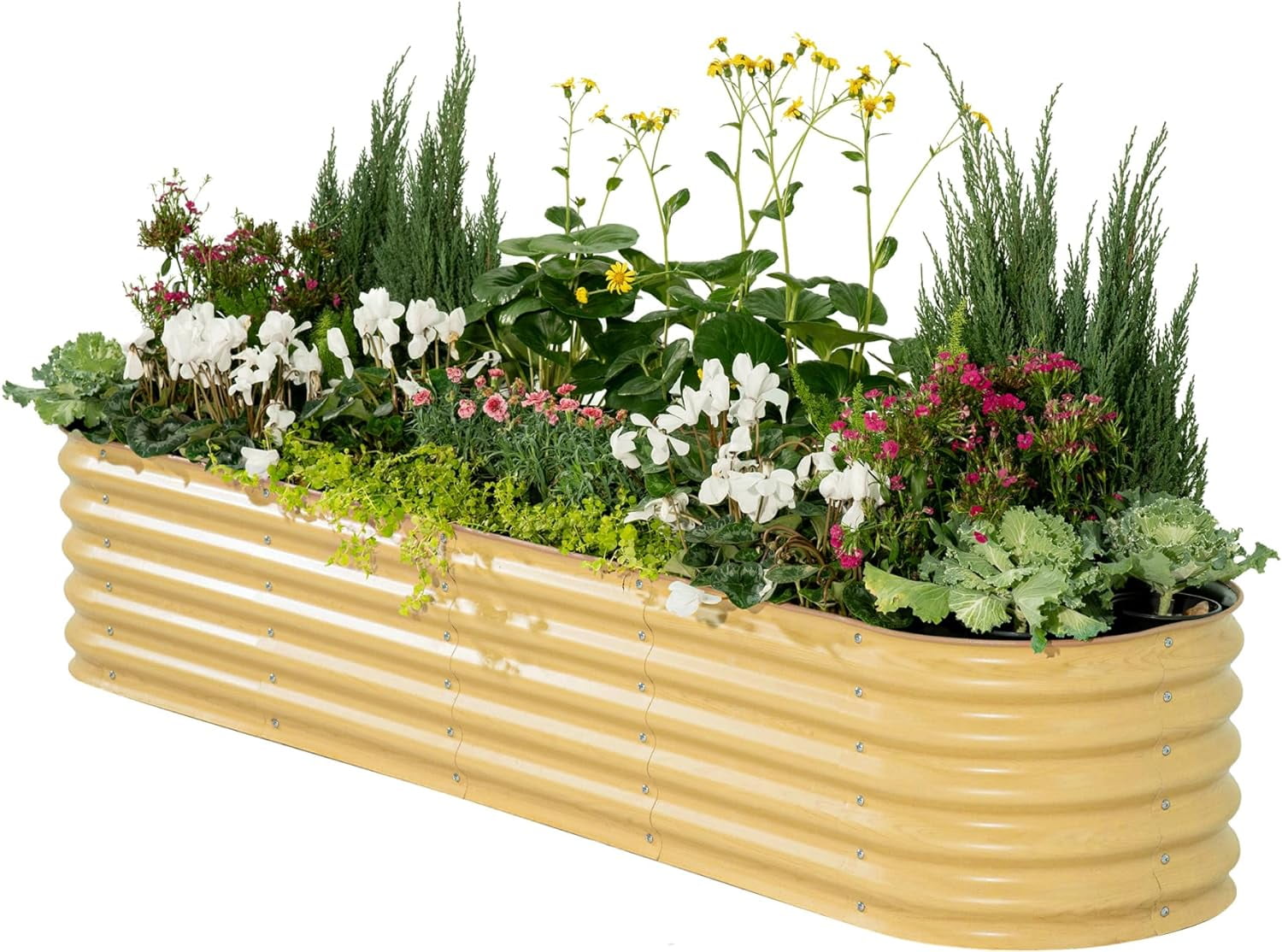 Sunlit Oak 17" Tall Modular Metal Outdoor Raised Garden Bed