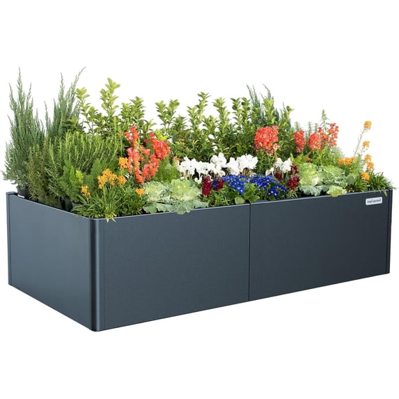 Vego Garden 17" Tall Modern 42" x 83" Metal Raised Garden Bed - Midnight Blue