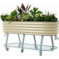 thumbnail image 1 of Vego Garden 2 x 6 ft Elevated Self-Watering Rolling Planter Raised Garden Bed Kits-Pearl White, 1 of 7