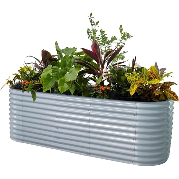 Vego Garden 32" Extra Tall 10 In 1 Modular Metal Raised Garden Bed Kit Sky Blue