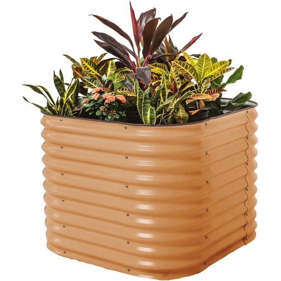 Vego Garden 32" Extra Tall 4 in 1 Modular Metal Raised Gardening Bed Kit Terra Cotta