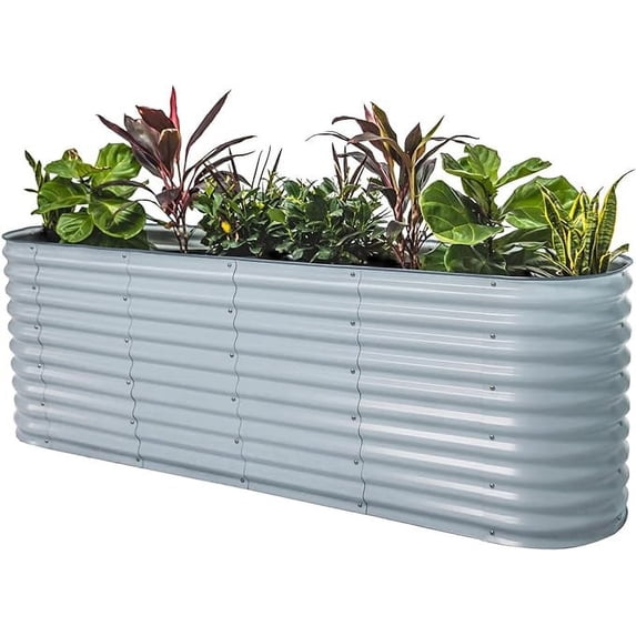 Vego Garden 32" Extra Tall 9 In 1 Modular Metal Raised Gardening Bed Kit - Sky Blue