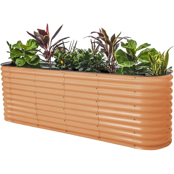 Vego Garden 32" Extra Tall 9 In 1 Modular Metal Raised Gardening Bed Kit Terra Cotta