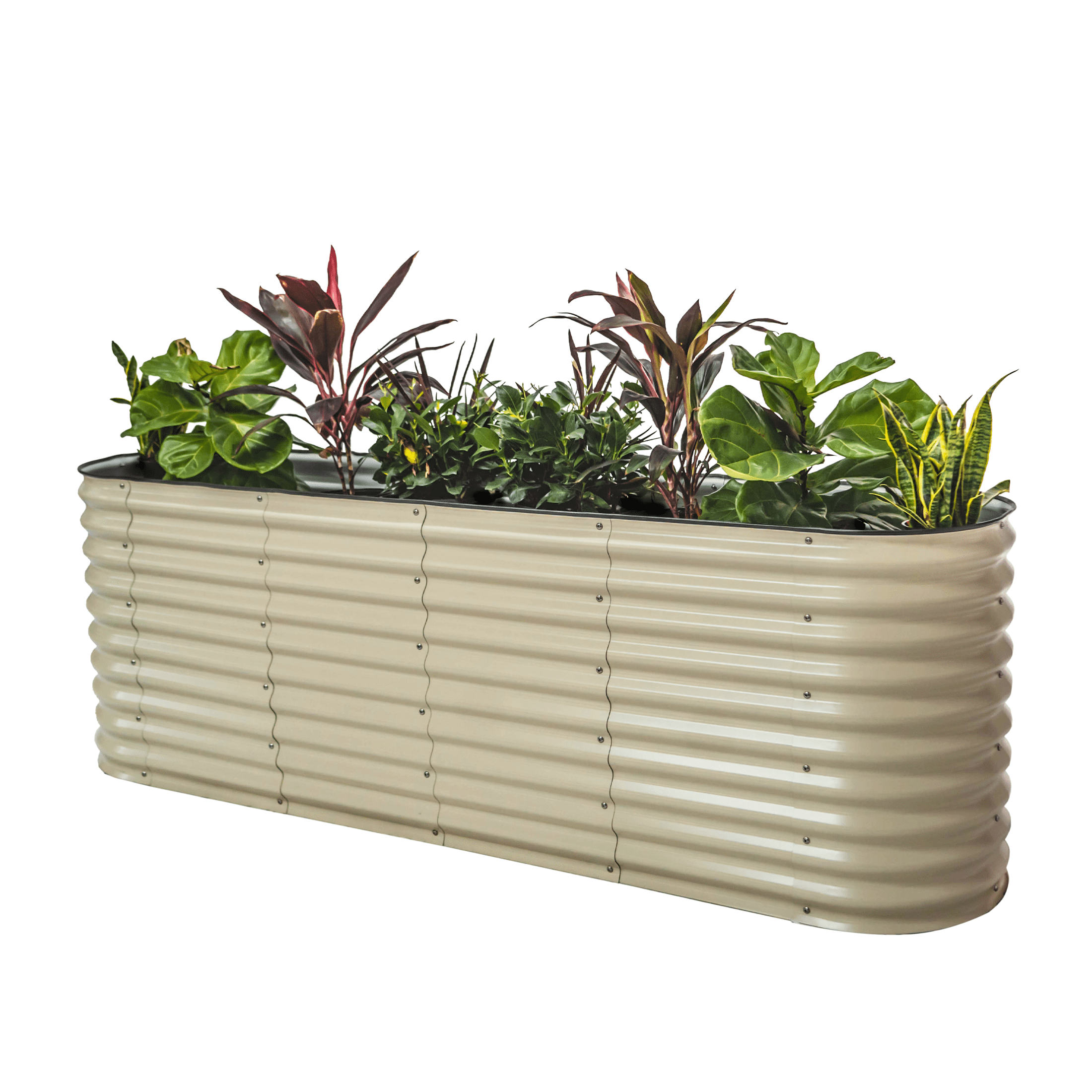 Pearl White 32" Tall Modular Metal Raised Garden Bed