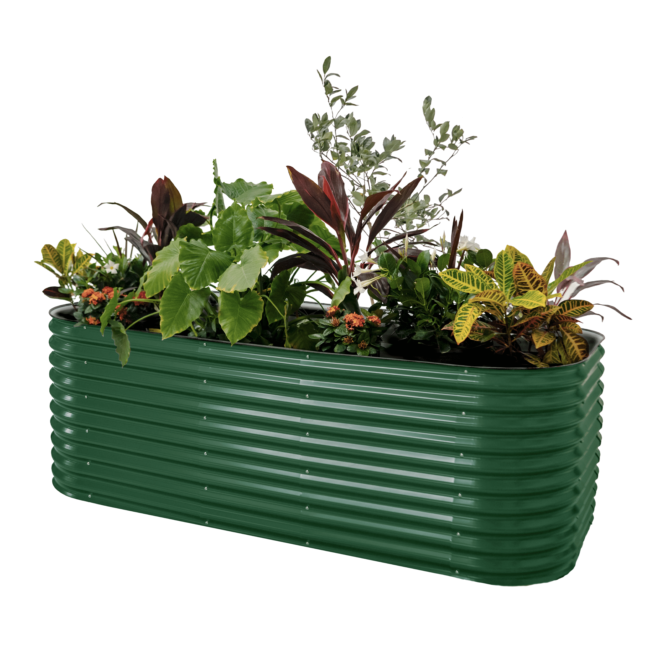 32" Tall British Green Modular Metal Outdoor Raised Garden Bed
