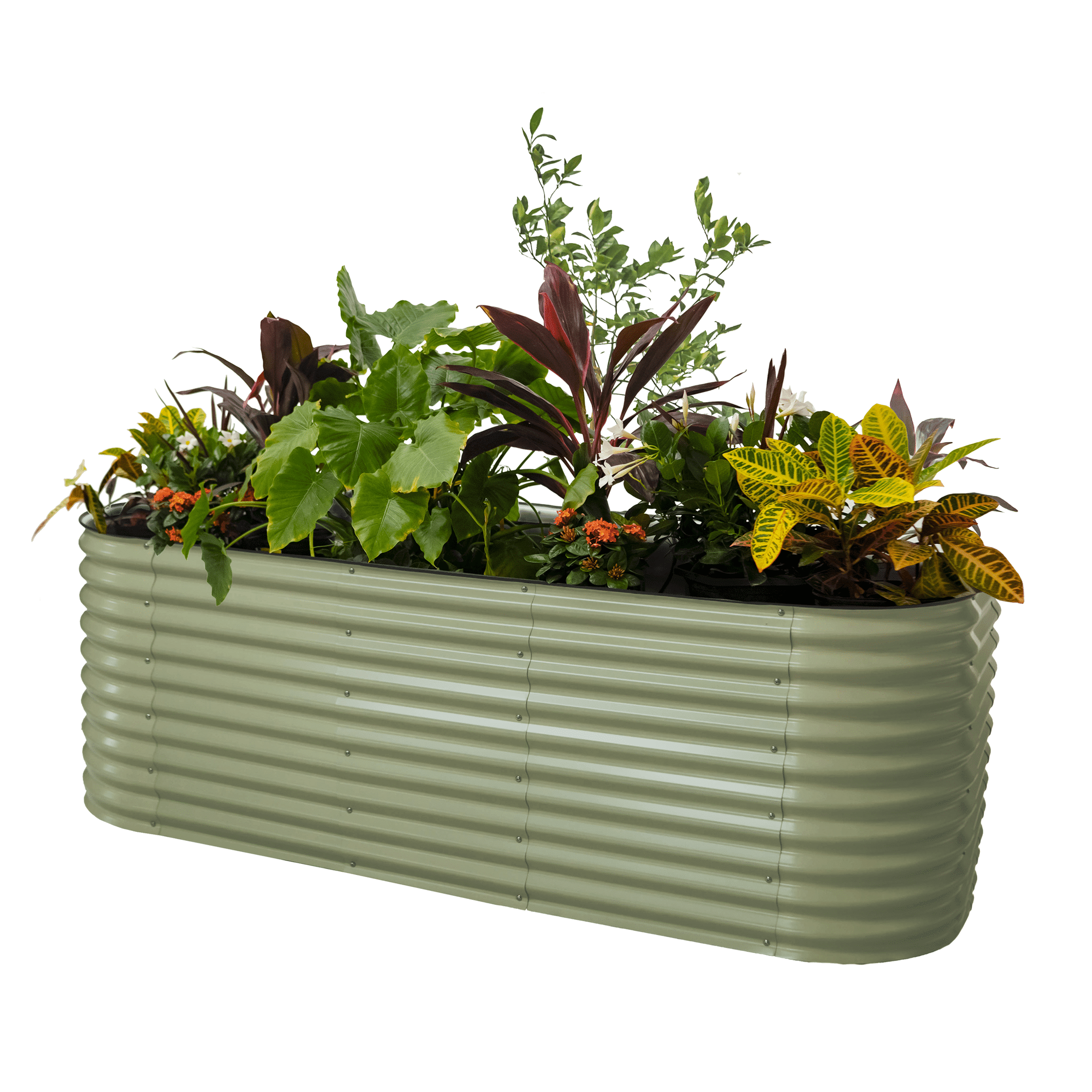 32" Tall Olive Green Modular Metal Outdoor Raised Garden Bed