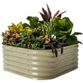 thumbnail image 1 of Vego Garden Raised 17" Tall 4 in 1 Modular Metal Raised Gardening Beds Kit Metal Planter Box Pearl White, 1 of 11