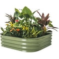 thumbnail image 1 of Vego Garden Raised Gardening Bed Kit 11" Tall 4 in 1 Modular Metal Planter Box For Herbs Olive Green, 1 of 11