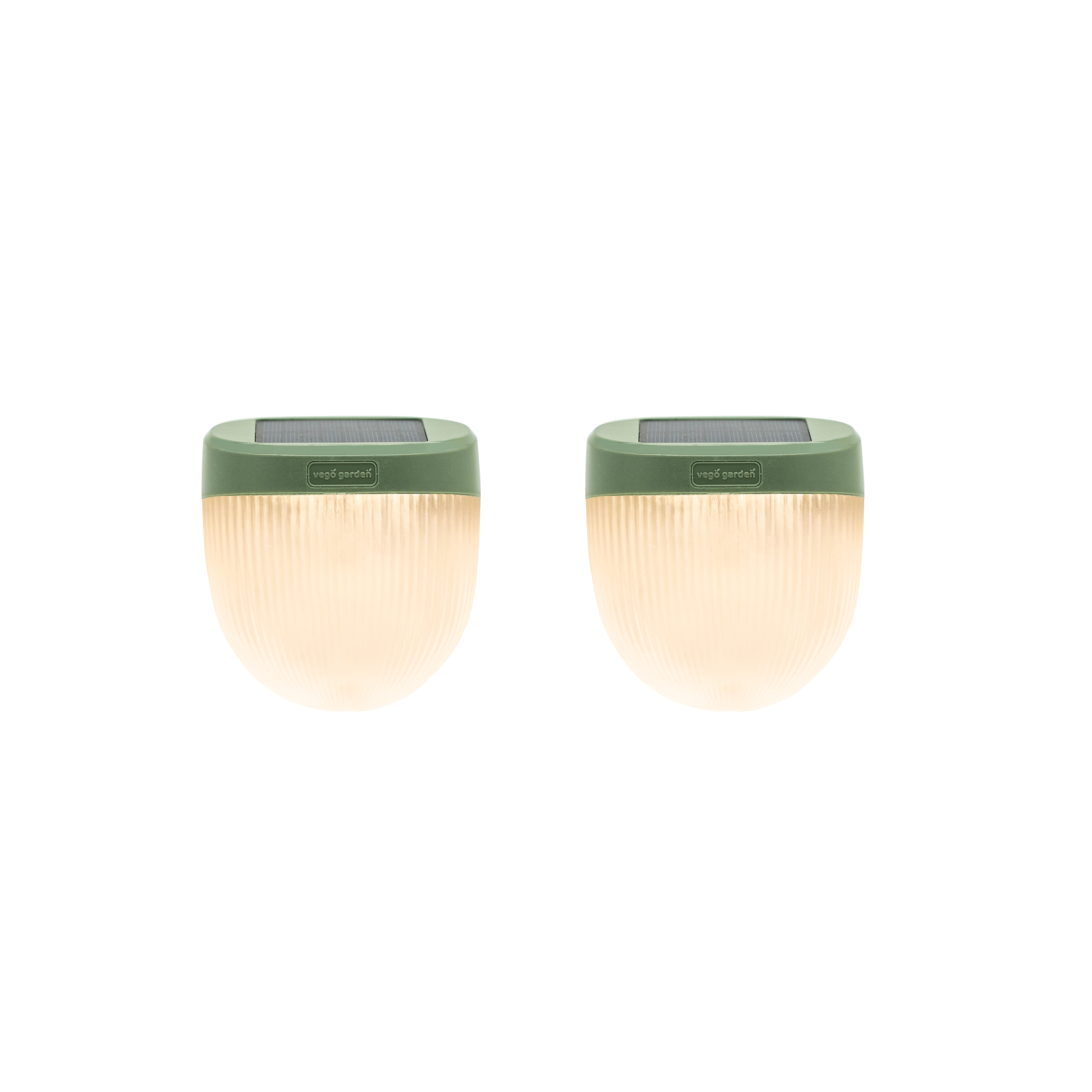 Olive Green Solar LED Garden Wall Lights, 2 Pack